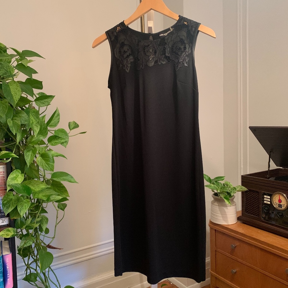 Karl Lagerfeld black shift dress